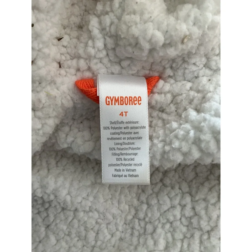 Gymboree Boys Blue Dinosaur Puffer Jacket Sherpa Lined 3D Spikes 4T 3050226